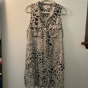 Anthropologie Black and White Sleeveless Sundress